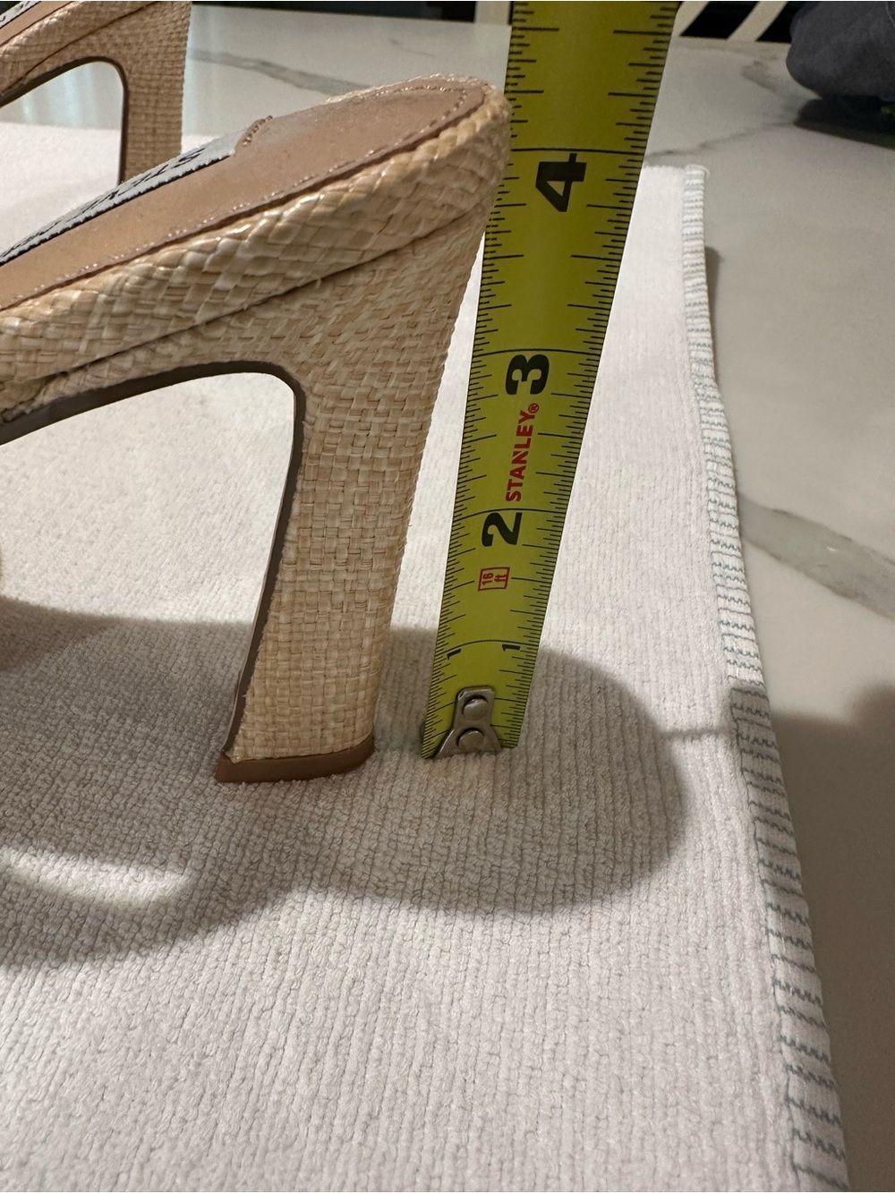 Raffia Beige Woven High Heel Sandal - Picture 3 of 4